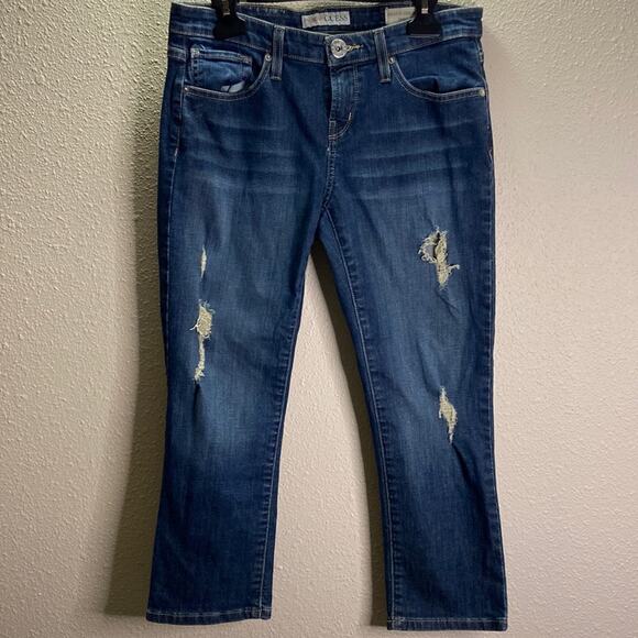 Guess Women Sarah Fit Mid Rise Distressed Ankle Skinny Jeans Size 29 - Picture 2 of 8